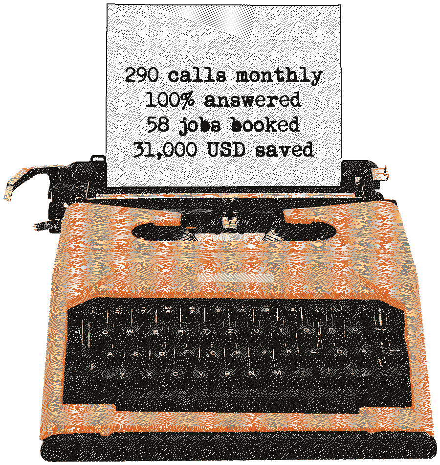 A typed monthly report in a typewriter